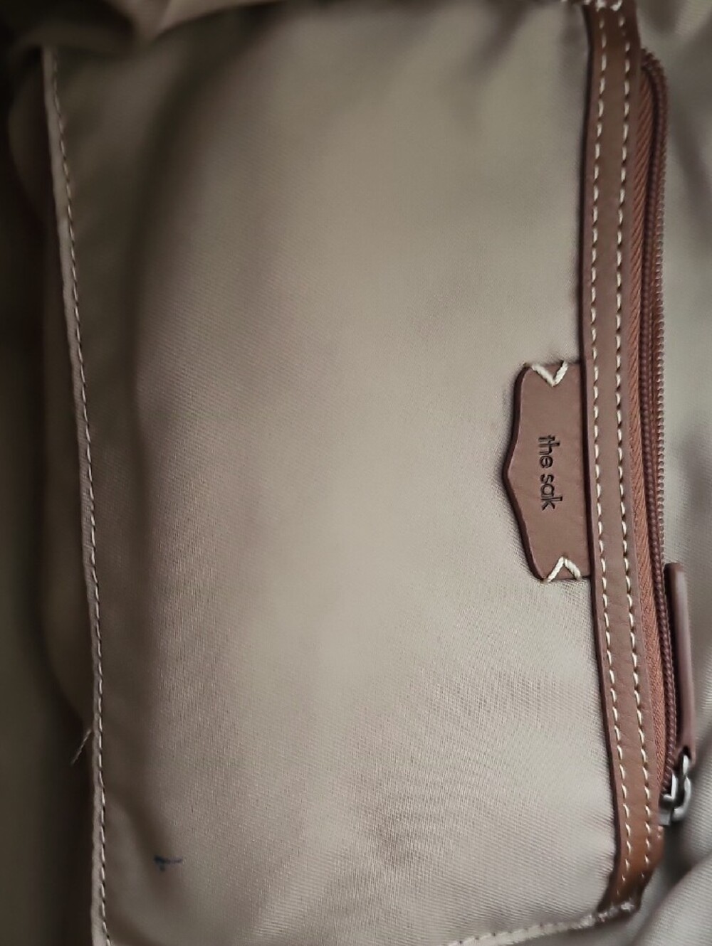The Sak Metallic Silver Tote Bag with Brown Handle - Picture 4 of 4